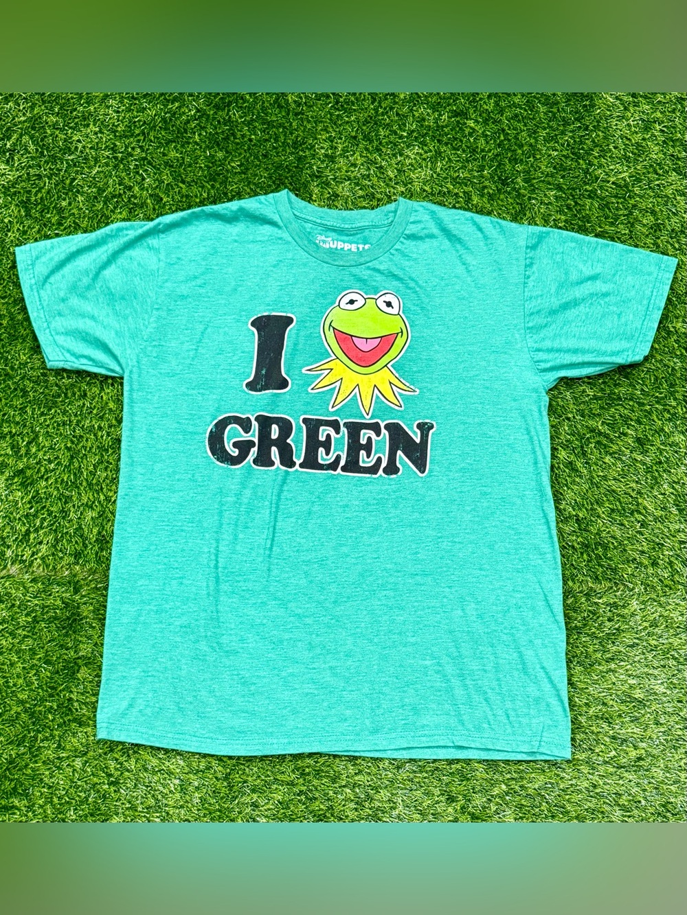 Disney The Muppets Kermit the Frog I Love Green Green T-Shirt Adult Size L